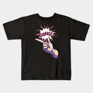 Inuyashiki Hiro Hand Bang Pose in Vintage Pop Art Style : Sci Fi Anime Who the MC is Old Man and Boy Who Got Power from Alien Kids T-Shirt